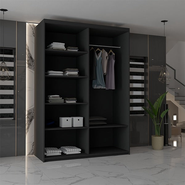 CHICAGO BLACK WARDROBE 90/100/120/150/180/203cm