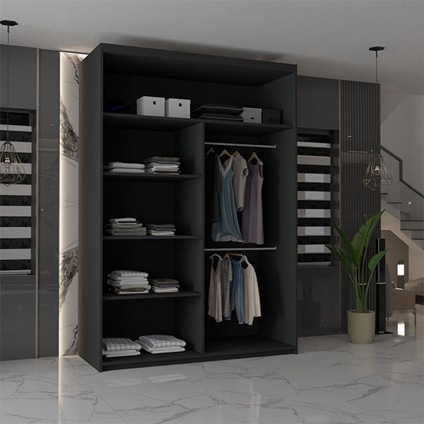 CHICAGO BLACK WARDROBE 90/100/120/150/180/203cm