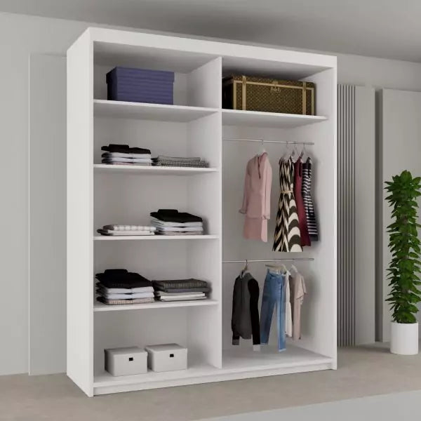 BATUMI WHITE SLIDING WARDROBE 120/150cm/180cm/203cm