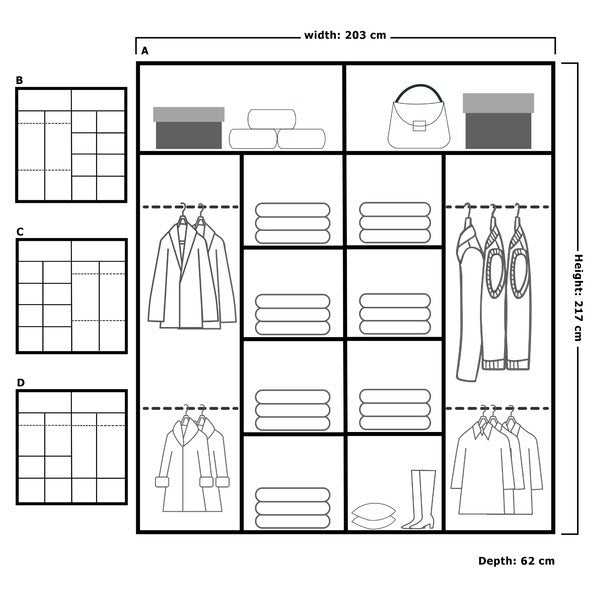 BATUMI WALNUT SLIDING WARDROBE 120/150cm/180cm/203cm