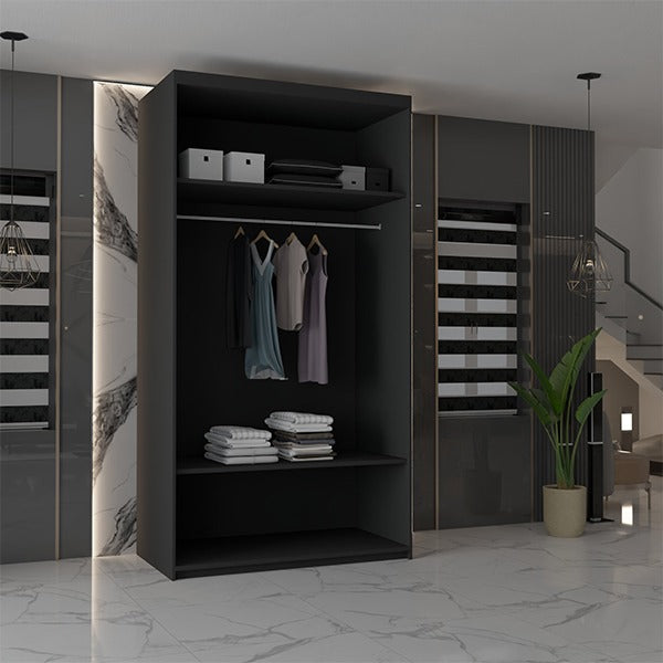 CHICAGO BLACK WARDROBE 250cm