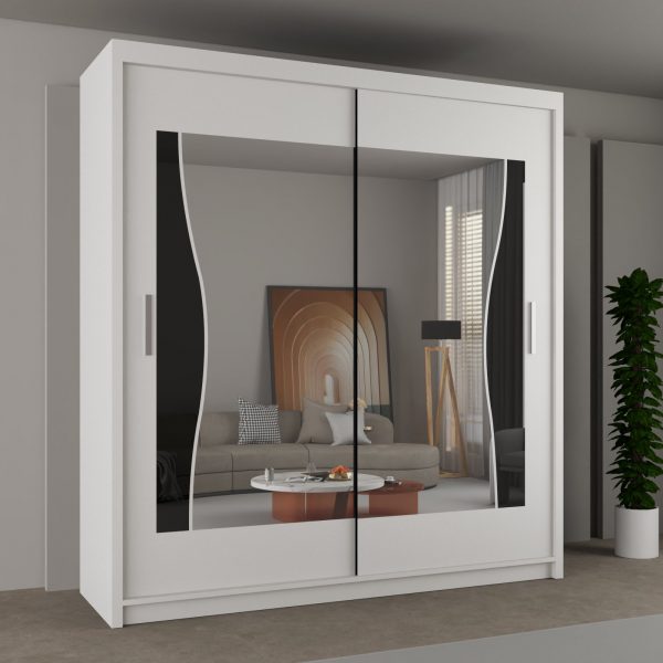 BATUMI WHITE SLIDING WARDROBE 120/150cm/180cm/203cm