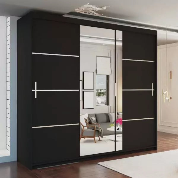 VISION BLACK WARDROBE 250cm