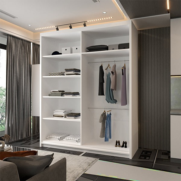 CHELSEA WHITE WARDROBE WHITE STRIP 150cm/203cm