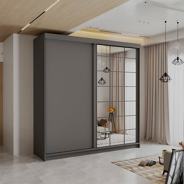 LATVIA VOTAN BLACK SLIDING WARDROBE 200/250cm
