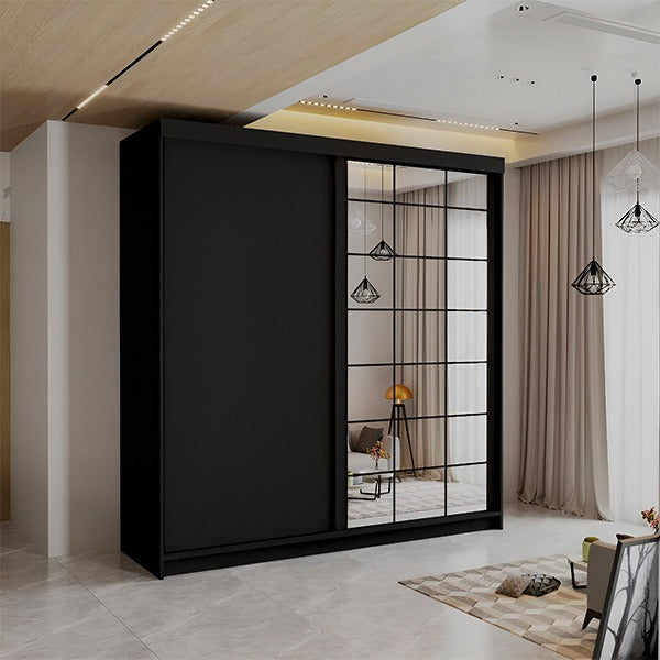 LATVIA VOTAN BLACK SLIDING WARDROBE 200/250cm