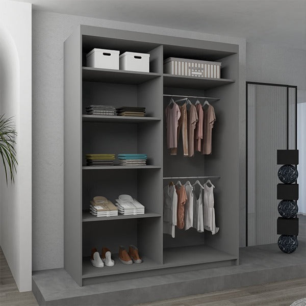 NICOLE GREY WARDROBE 120cm/150cm/180cm/203cm