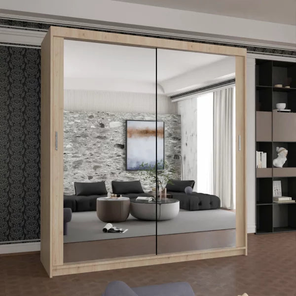 HOUSTON OAK SLIDING WARDROBE 100cm/120cm/150cm/180cm/203cm