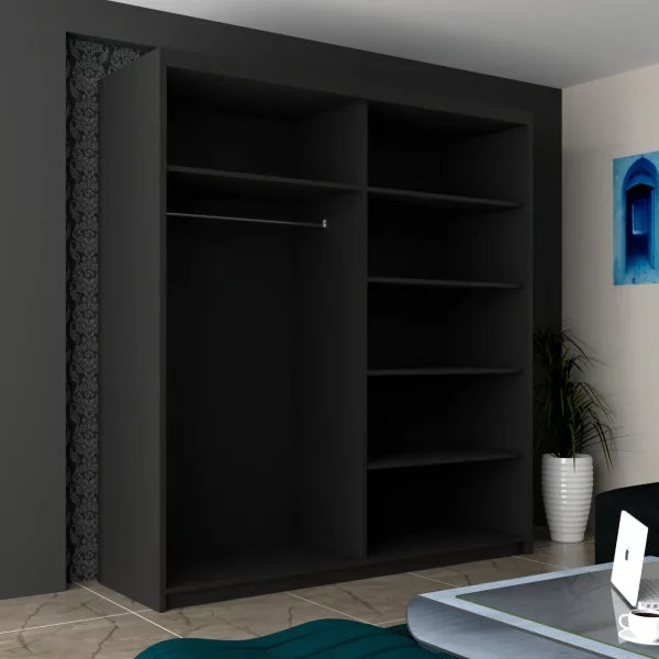 INFINITY BLACK WARDROBE 150cm/180cm/200cm