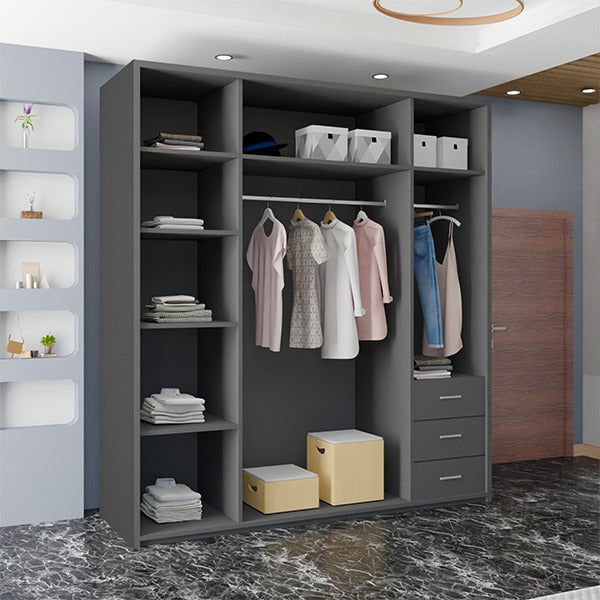 ETNA GREY WARDROBE 250cm