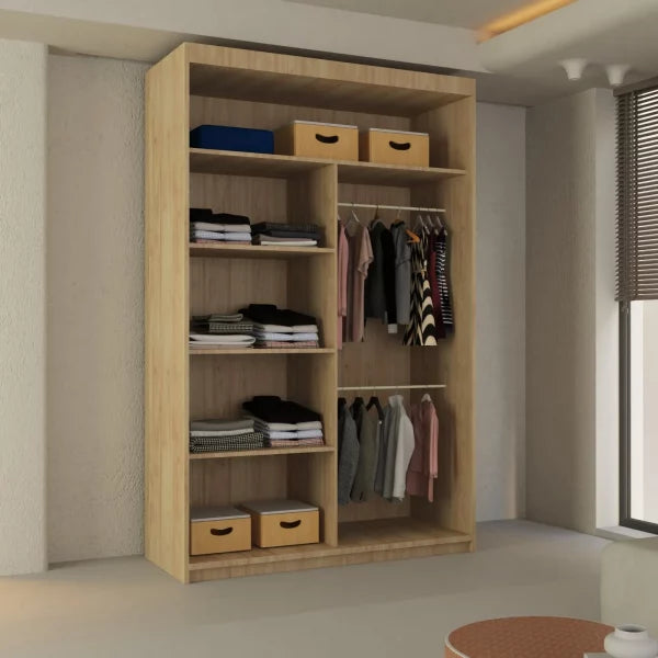 LISBON SLIDING DOOR WARDROBE OAK 120cm/150cm/180cm/203cm