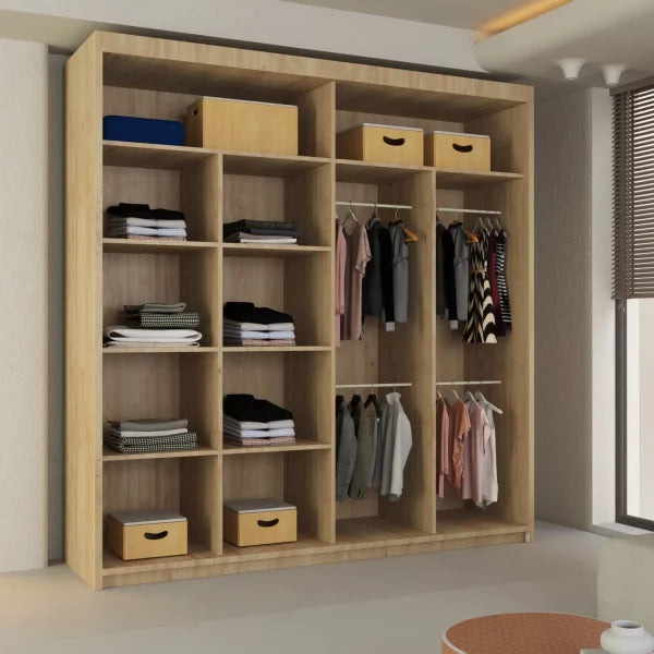 LISBON SLIDING DOOR WARDROBE OAK 120cm/150cm/180cm/203cm