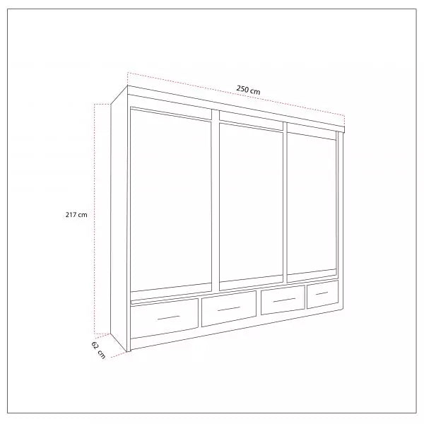 MAYFAIR WHITE WARDROBE 250CM
