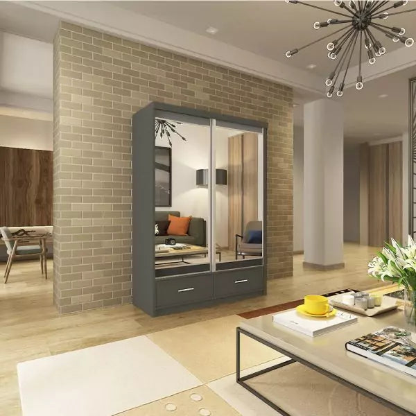 MAYFAIR GREY WARDROBE 150CM