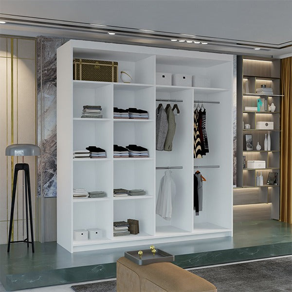 MARIKA WHITE WARDROBE 120cm/150cm/180cm/203cm