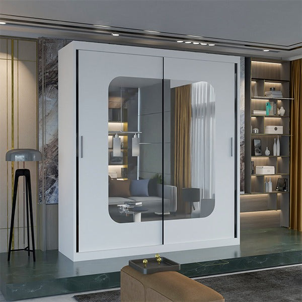 MARIKA WHITE WARDROBE 120cm/150cm/180cm/203cm