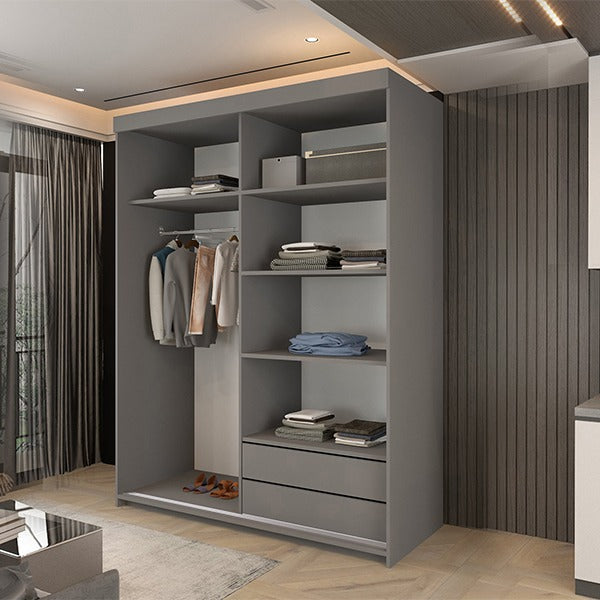 Marbella Grey Sliding Wardrobe 150cm/200cm