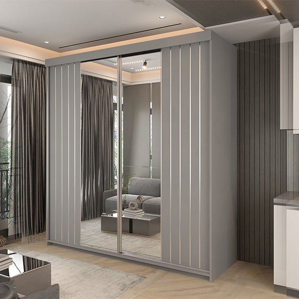 Marbella Grey Sliding Wardrobe 150cm/200cm