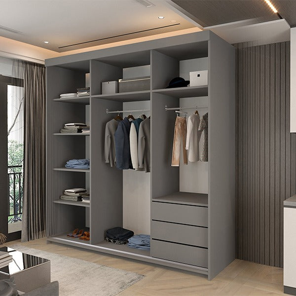 Marbella Grey Sliding Wardrobe 150cm/200cm
