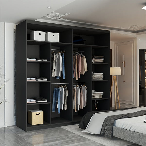 MOON BLACK WARDROBE 150cm/203cm