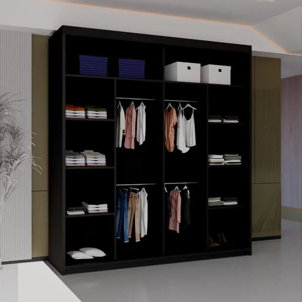 RIO BLACK WARDROBE 150cm/203cm