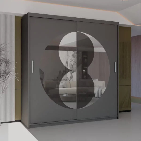 RIO BLACK WARDROBE 150cm/203cm