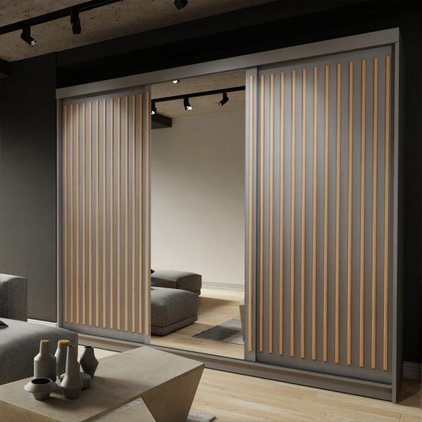 ROYAL BLACK SLIDING WARDROBE 250CM