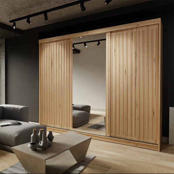 ROYAL BLACK SLIDING WARDROBE 250CM