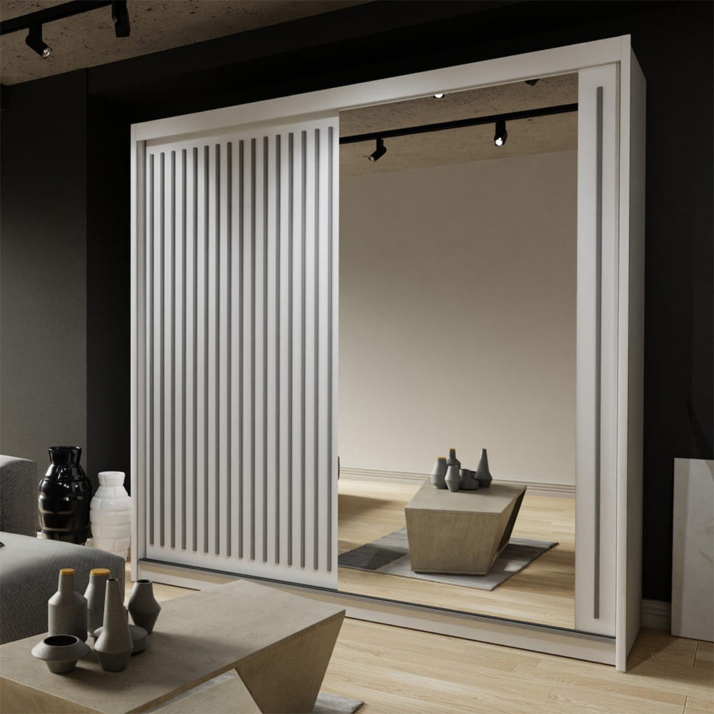 ROYAL WHITE SLIDING WARDROBE 250CM