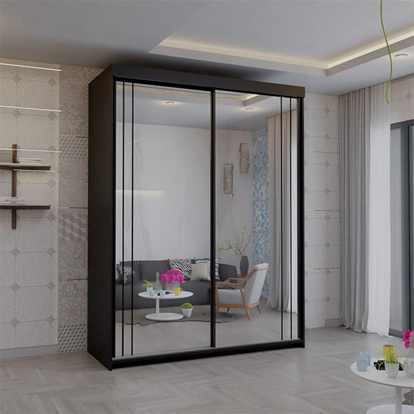 Serbia Grey Sliding Wardrobe 150cm/200cm