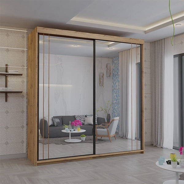 Serbia Grey Sliding Wardrobe 150cm/200cm