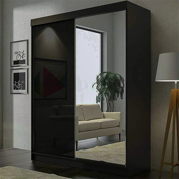 VIKAS WHITE HIGH GLOSS WARDROBE 120cm/150cm/200cm/250cm