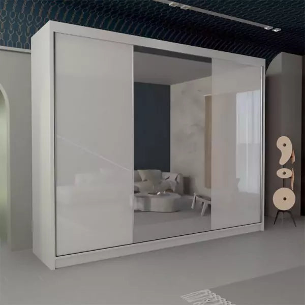 VIKAS BLACK HIGH GLOSS WARDROBE 120cm/150cm/200cm/250cm
