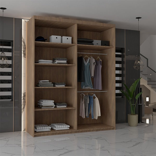 CHICAGO WALNUT WARDROBE 250cm