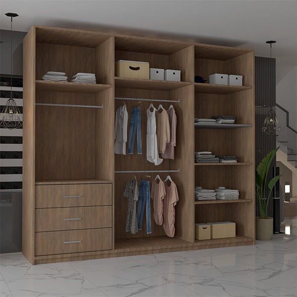 CHICAGO WALNUT WARDROBE 250cm