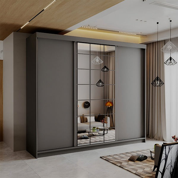 LATVIA VOTAN GREY SLIDING WARDROBE 200/250cm