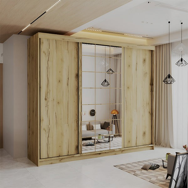 LATVIA GREY 250CM SLIDING DOORS WARDROBE