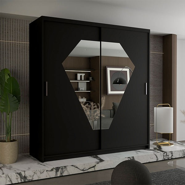 DIAMOND GREY WARDROBE 150cm/203cm