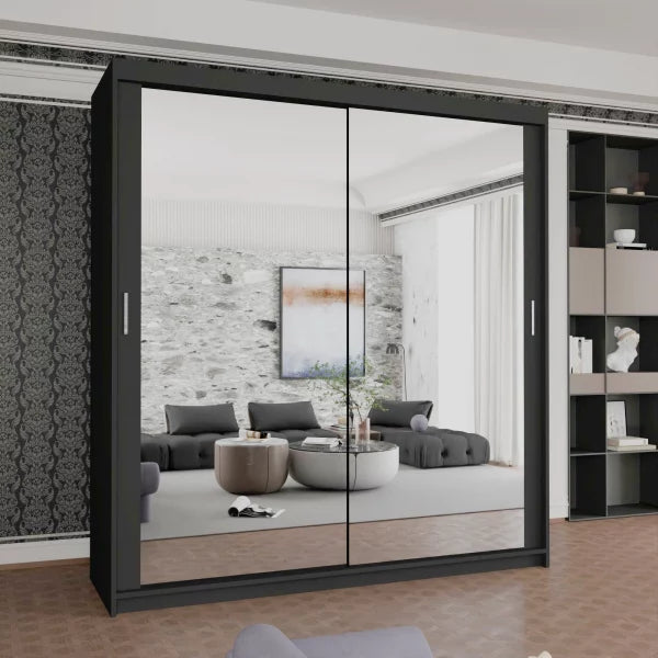 HOUSTON OAK SLIDING WARDROBE 100cm/120cm/150cm/180cm/203cm