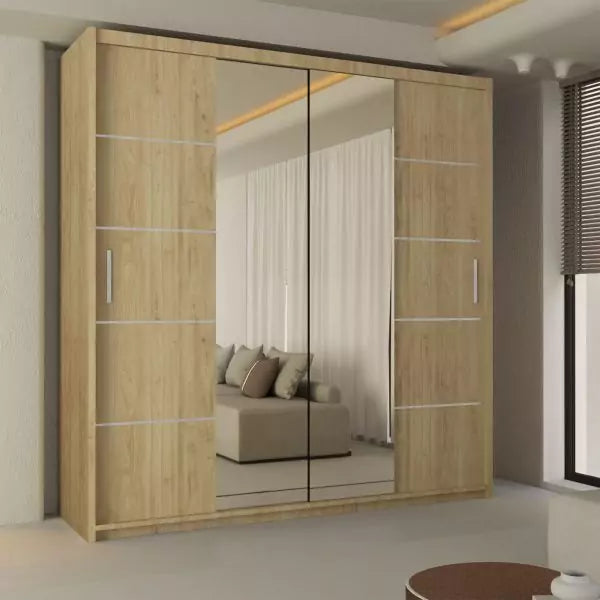LISBON SLIDING DOOR WARDROBE BLACK 120cm/150cm/180cm/203cm