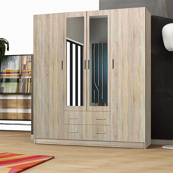 LONDON 4 DOOR BLACK WARDROBE