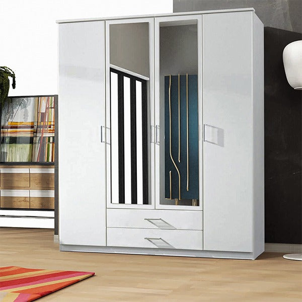 LONDON 4 DOOR BLACK WARDROBE