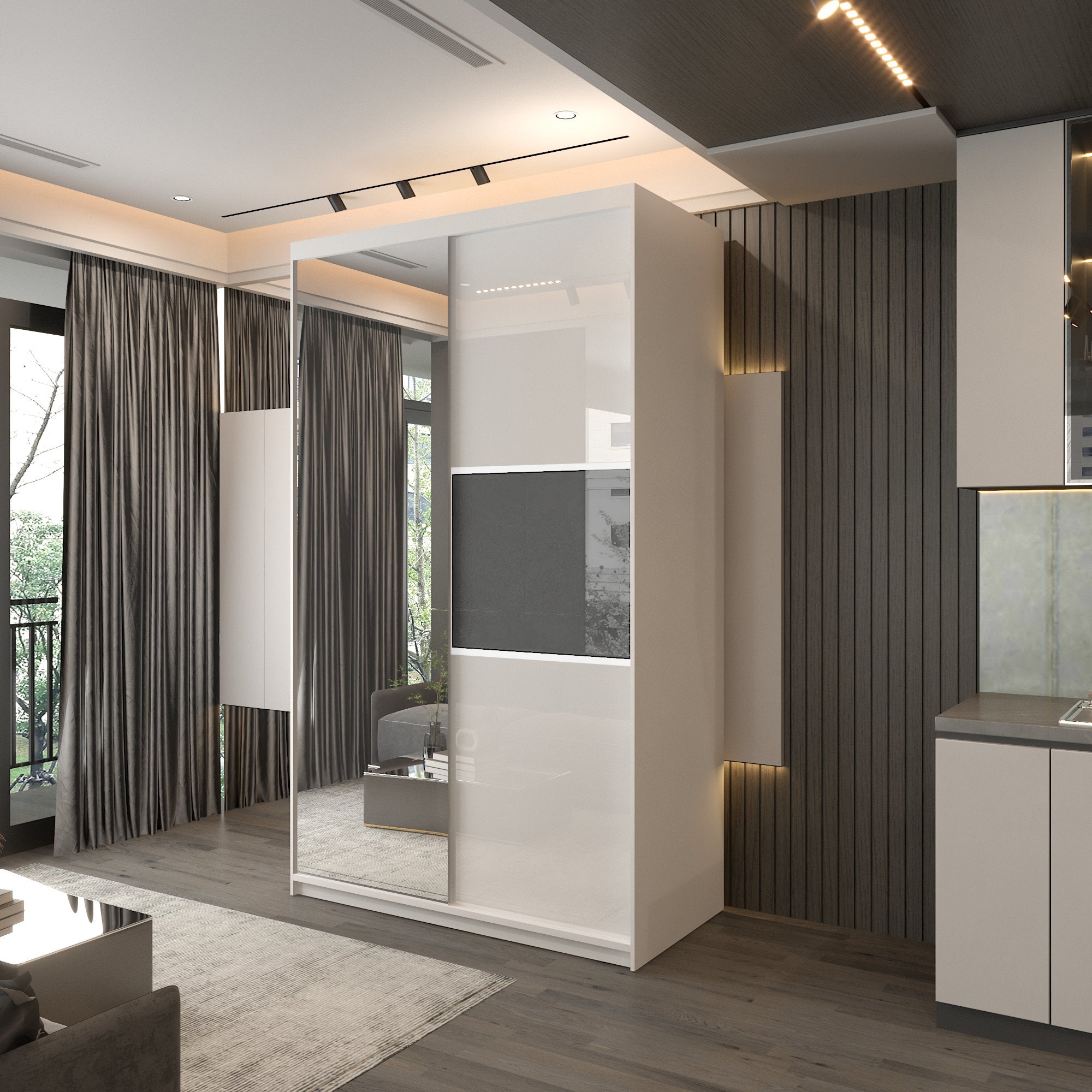 MANHATTAN WHITE HIGH GLOSS 120/150/200/250CM