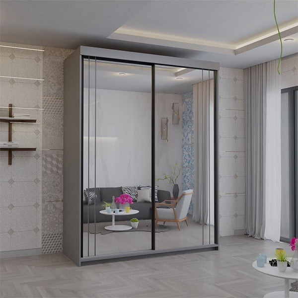Serbia Black Sliding Wardrobe 150cm/200cm