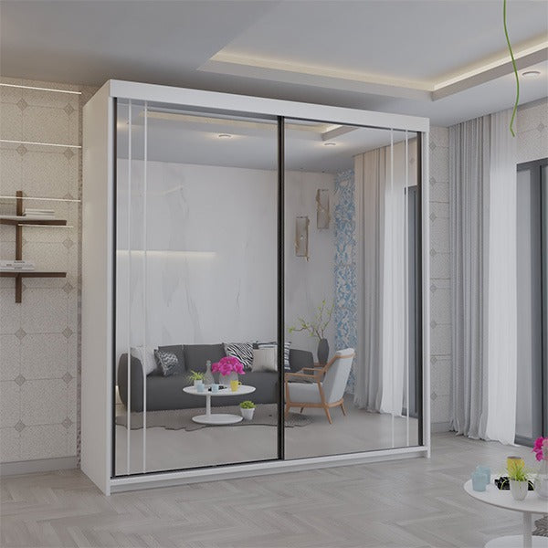 Serbia Grey Sliding Wardrobe 150cm/200cm