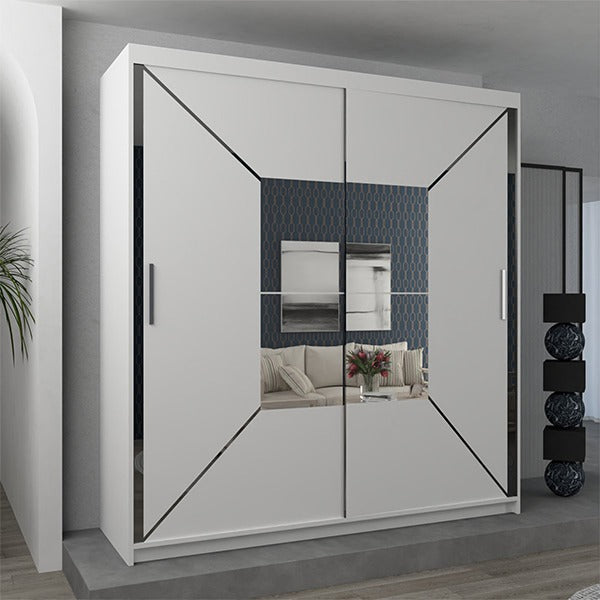 NICOLE BLACK WARDROBE 120cm/150cm/180cm/203cm